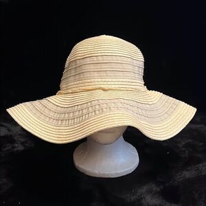 Panama Jack Cream Wide-Brimmed Sun Hat
